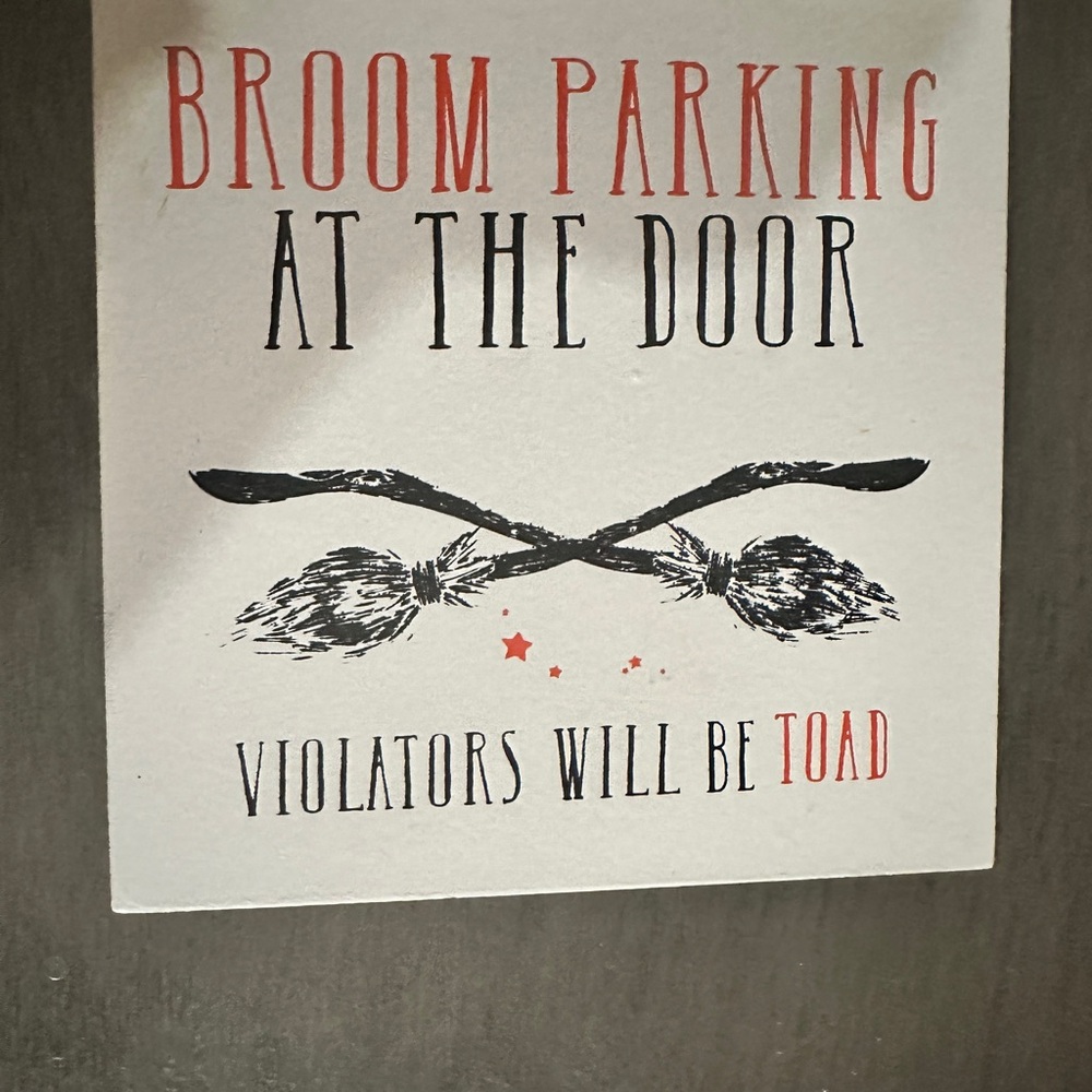 Broom Parking Halloween Sign